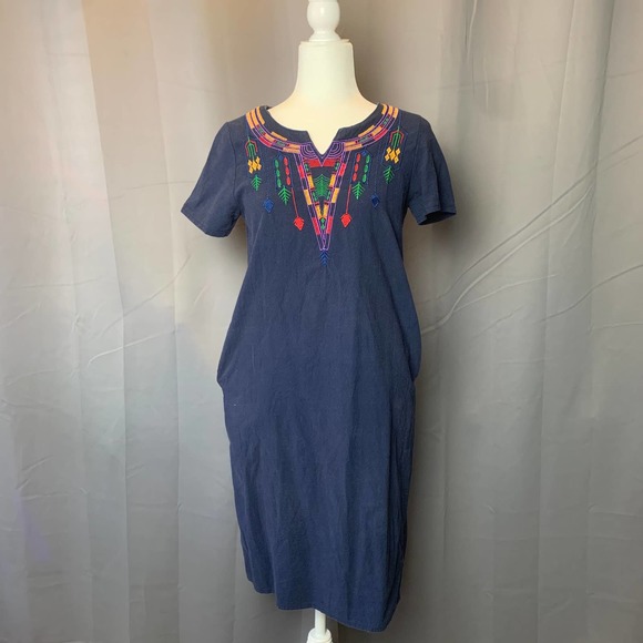 Embroidered Dress Blue Size 6 - Picture 1 of 4